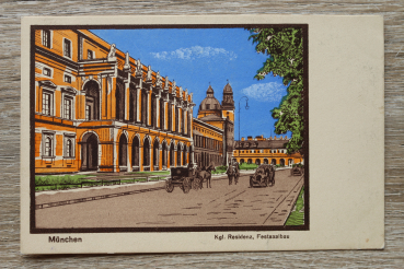 AK München / 1910-1920 / Litho / Kgl. Residenz / Festsaalbau / Architektur / Straße
